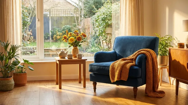 Sunlit sitting room with an armchair and blanket, How to Start a Home Care or Home Health Business in Idaho