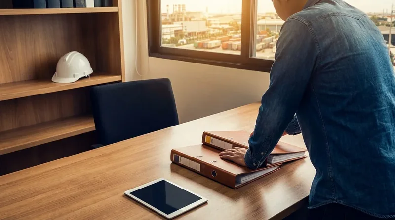 Payroll binders and a hard hat on a desk, Idaho Withholding Tax