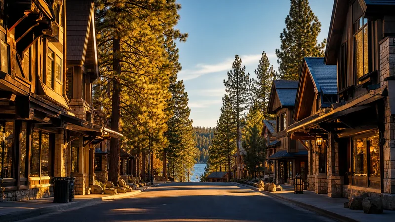 Lakeside small-town main street among tall pines, Sandpoint Business License