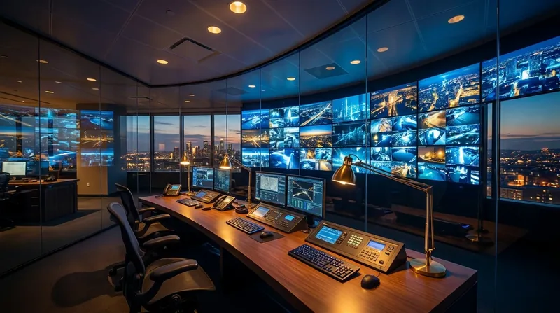 Security desk with a wall of camera monitors, How to Start a Security Guard or Private Investigator Business in Idaho